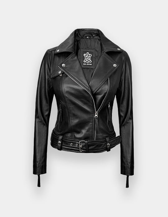 Women's Leather Jacket, New women's Black leather jacket made of 100% Original lambskin leather